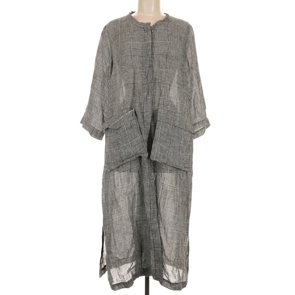 Women’s Kedziorek Long Tunic Blouse Black White Size 40
